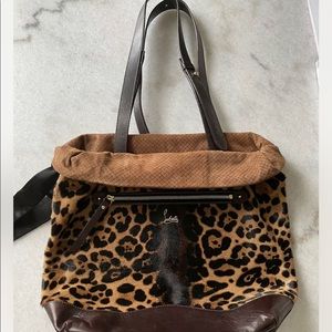 Christian Louboutin calf hair leather tote